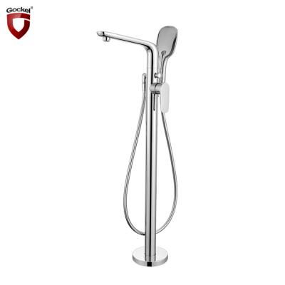 China Without Slide Bar China Factory Chrome Bathroom Floor Mount Bathtub Faucet Filler Free Bathtub Faucet for sale