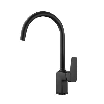 China Single Handle Single Lever Matt Black Hot Deck Mounted Modern New Style Cold Water Faucet Kitchen Faucet for sale