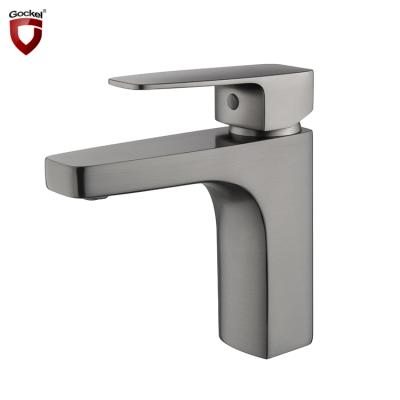 China Gray Deck Mount Single Handle Gunmetal Trimmer Sink Mixer Tap Bathroom Basin Faucet Faucets Factory Supplier for sale