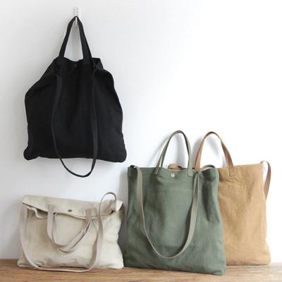 Cina Promozione Donne Naturale di cotone durevole Canvas Acquisti Borsa Tote Per Commercio Acquisti in vendita