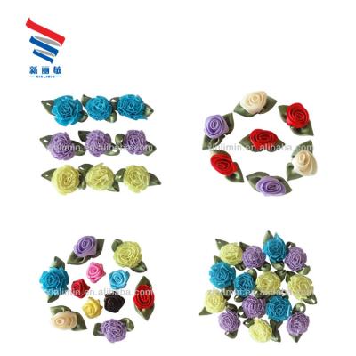 China Kleurrijke satine lint rozen bloembogen duurzame bruiloft decoratie Te koop