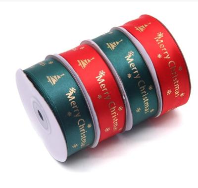 China Merry Christmas Alphabet Woven Edge Ribbon for Custom Festival Roll Decoration for sale