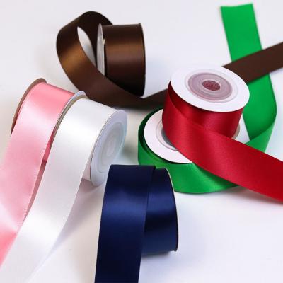 China Custom Pattern Double Face 100% Polyester RPET Satin Ribbon Roll for Durable Packaging for sale