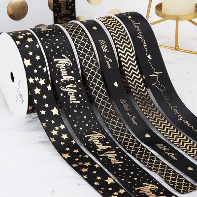 China 100% Polyester Custom Printed Grosgrain Ribbon Single Face for sale