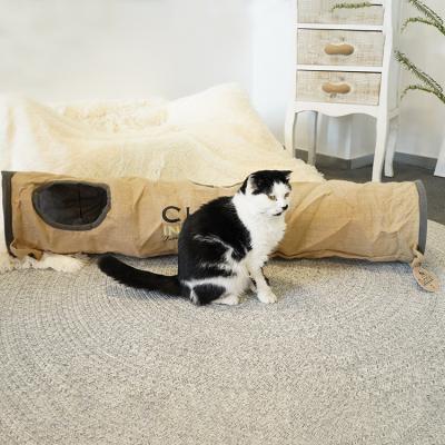 China Viable Right Cylinder Squeaky Since Hi Cat Toy Foldable Jute Cat Tunnel for sale