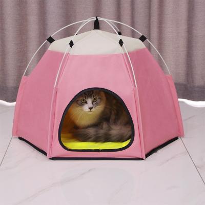 China Removable Cover Folding Dog Pet Supplies Cat Kennel Kennel Cage Warm Tent for sale