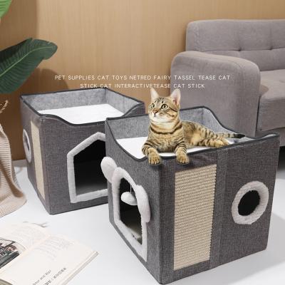 China Removable Cat Scratching Pad Storage Cat Litter Pet Cover Square Folding Garbage for sale