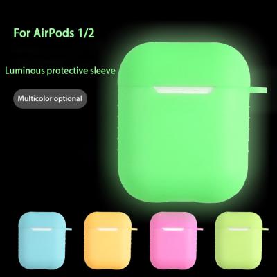 China Common/Luxury/Fashion/Custom Style Custom Slim Glow In The Dark Wireless Headphone Generation Connected 1/2 Silicon Earphone Cover For Airpods Case Silicone for sale