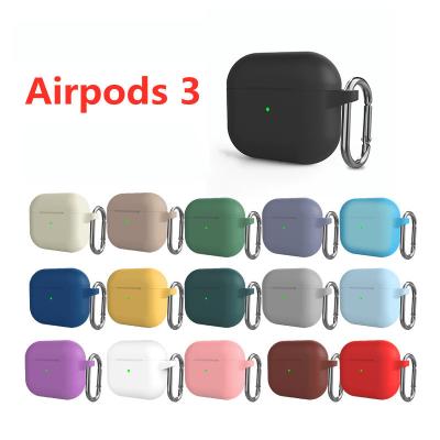 China Common/Luxury/Fashion/Custom Protective Cover 2022 Newest Custom Anti Lost Silicone Case With Key Chain Ring For Airpod 3 Silicon Case for sale