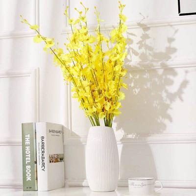 China Yellow Heart Orchid Artificial Silk+plastic Orchid Oncidium Hybridum Family Wedding Decoration for sale