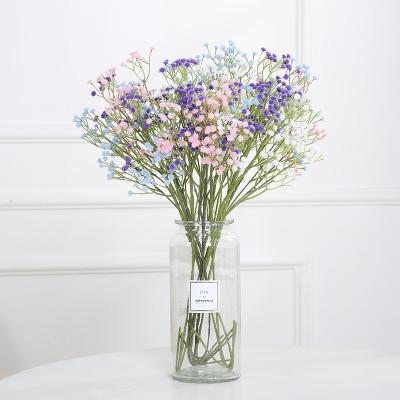 China Wholesale Plastic White Real Touch Glue Plastic Gypsophila Flowers Artificial Babies Breath For Vase Table Home Decoration for sale