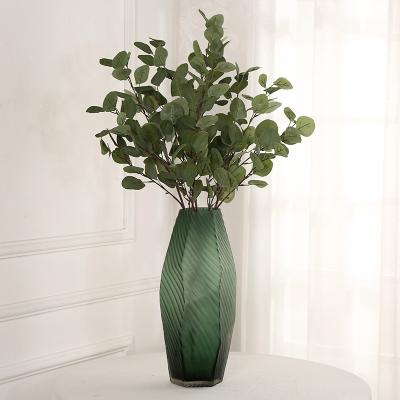 China Sale Home Decoration Artificial Eucalyptus Silver Dollar Leaf Silk Straight Leaves for sale