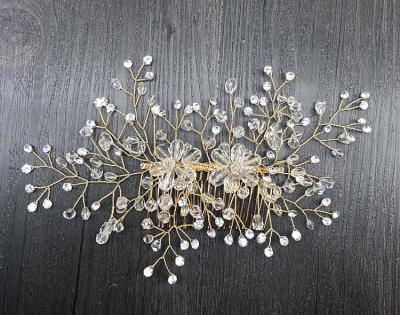 China Hot Selling SHSS2018 Bridal Wedding Bridal Jewelry Gold Butterfly Crystal Hair Comb Candy Bridal Hair Comb for sale