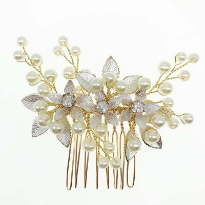 China Wedding Headband SHSS2081 Gold Plating Leaves Bridal Hair Comb Fancy Floral Unique Vintage Wedding Hair Accessories for sale