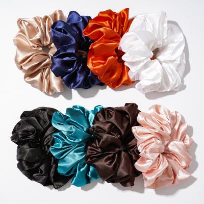 China Satin Hair Scrunchies Headband Women Hair Scarf Human Hair Straight French Cloth Private Elastic Hair Ties Women Shape Silk Scrunchies for sale