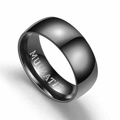 China Hot Selling Environmentally Friendly Black Ring Fashion Men Stainless Steel Titanium Steel Rings Jewelry For Man for sale