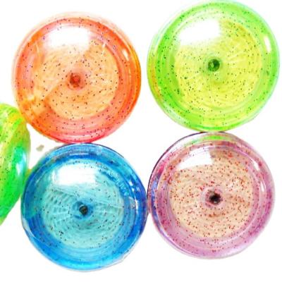 China Promotion 55mm Heavy Transparent Yo-yo With Glitter Gift Pocket Toys Filler Lucky Loot Prize Birthday Novelty Carnival Gift Professional for sale