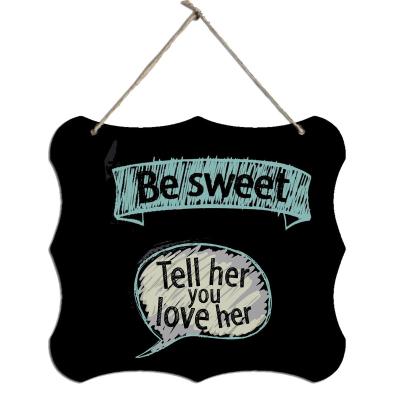 China MDF Valentine's Day Decoration Hanging Wooden Listing Creative Blackboard Writing Note My Message Board Signs for sale