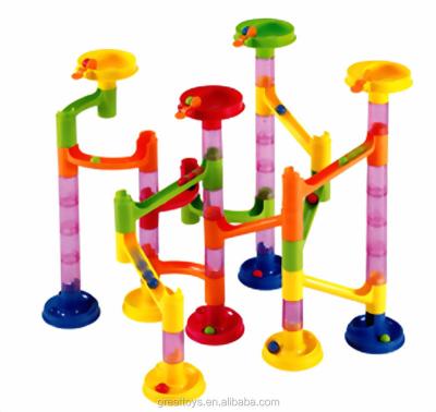 China Large 58 Pieces Deluxe Building Block Child Educational Marble Run Game Plastic Intelligence Toys Souvenir Gifts Gift Instrument for sale