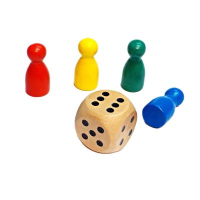 China Chess Entertainment Set Of 4 Pcs Wooden Pawn Wooden Colored Board Game Pieces Plastic Board Game Pawns Board Game Producer for sale