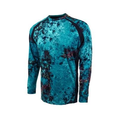 China Custom Made Sublimation Antibacterial Antibacterial Round Sleeve Fishing Tackle Long Collar Fishing Shirt for sale