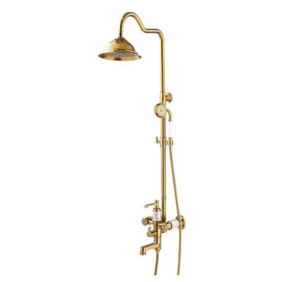 China Without Slide Bar Wenzhou feenice Single Handle Gold Shower Set&Shower Mixer&Bathroom Brass Shower for sale