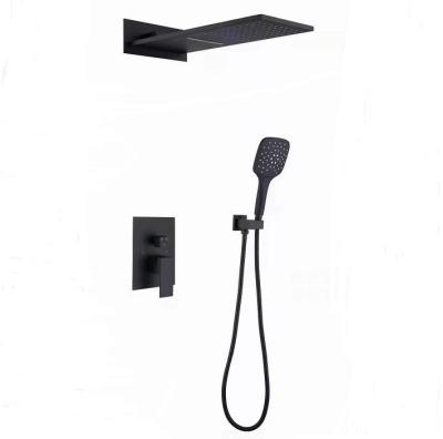 China Without Sliding Bar Wenzhou Feenice Black Recess Luxury Shower Set Shower Set for sale