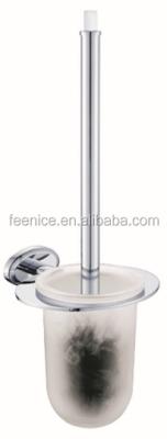 China European style bathroom set toilet frosted glass brass brush holder for sale