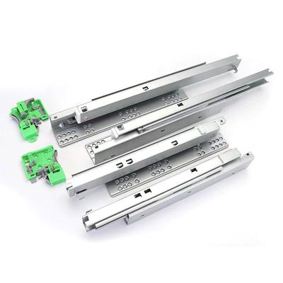 China 3 Fold+Full Extension Kitchen Ball Bearing Slide Drawer Full Extension Stainless Steel Telescopic Drawer Slides Soft Narrow Drawer Slide for sale