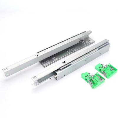 China 3 Fold+Full Extension Push to Open Hidden Telescopic Rails Soft Close Undermount Hidden Drawer Slide for sale