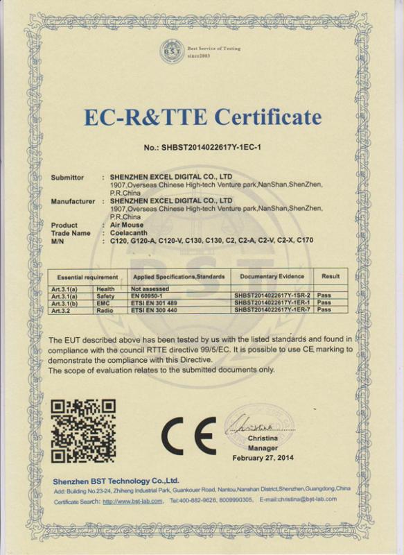 CE - Shenzhen Excel Digital Technology Co., Ltd.