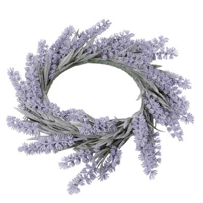 China 12 Inch Handmade Floral Wreath Flower Wreath For Wall Wedding Indoor Outdoor Decoration Artificial Lavender Wreath for sale