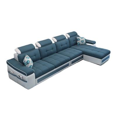 China Extendable cheap sofa L shape new sofa living room modern design with music player+massage for sale