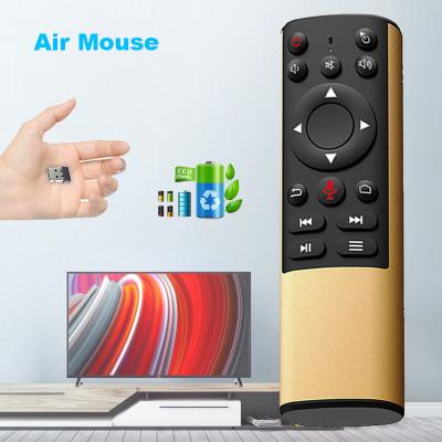 China Voice Control Mini Wireless Keyboard 2.4GHz Air Mouse Controller 2.4G Gyro TV Remote Smart Voice for sale