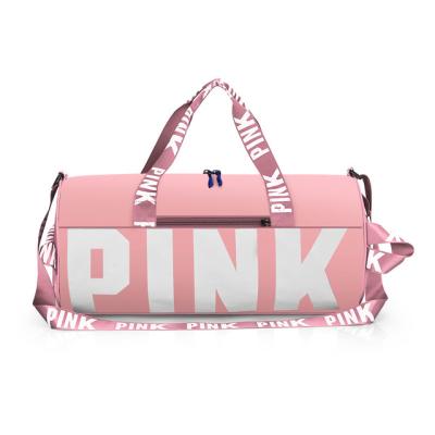 China New Fashion Polyester Color Available Sports Gym Bag Large Capacity Shoulder Hand Gym Bag PINK Women for sale