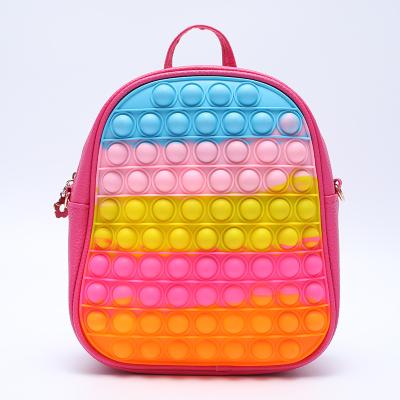 China Water Resistant Kalanta 2021 Busy Person Push Bubble Toy Kids Backpack Bubble To Jump Cross School Bag Mini - Body Bag for sale