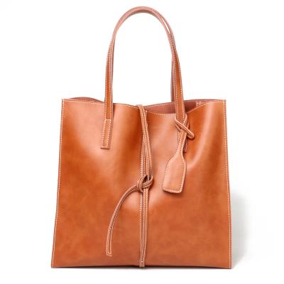 China Vintage Designer Genuine Leather Handbags for Women Tote Bag High Quality Office Ladies Shoulder Bags 2021 for sale