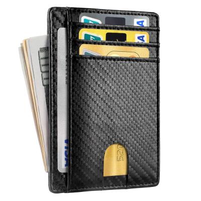 China Normcore/Front Pocket Thin Slim Minimalist Custom Made Minimalist RFID Blocking PU Leather Men's Wallet Credit Card Holder for sale