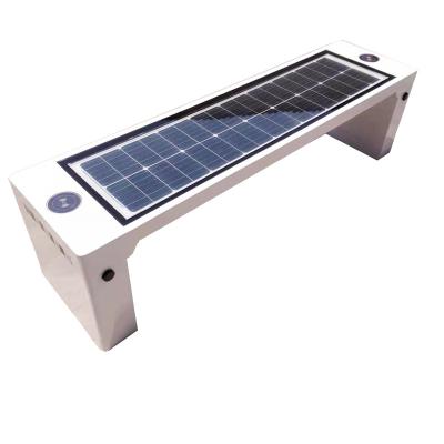 China Durable China Customized Long Tooth Bench Public Blue Solar Phone Charger Outdoor Park Benches For Sale for sale