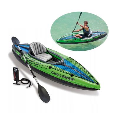 China Warter Sports Top Fashion Kayak K1 Single Inflatable Canoe INTEX 68305 Foldable Inflatable Boat For Sale for sale