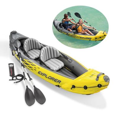 China Best Relaxing Selling Thickened 2 Person Kayak INTEX 68307 PVC Inflatable Fishing Boat for sale