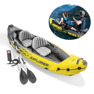 China Relaxing Foldable PVC Thickened Inflatable Kayak 2 People INTEX 68307 Inflatable Boats Wholesale for sale