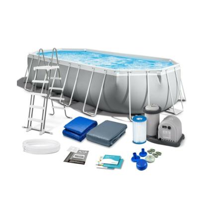 China INTEX 26798 Stable Portable Inflatable Swimming Pool Metal Frame Rectangular Swimming Pool for sale