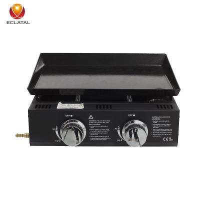 China Easily Assembled LPG Table Top Plancha Top Family Griddle Enamel Coated Cast Iron BBQ Grill for sale