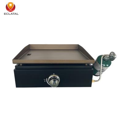 China Easily Assembled Plancha Tabletop Single Portable Single Smokeless Gas Barbecue Burner Design Flat Barbecue Grill for sale