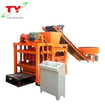 China Building Material Shops QTJ4-28 Semi-automatic Construction Paving Brick Making Machine South Africa for sale