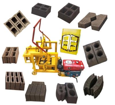 China Small Mini Building Material QT40-3C Movable Cavity Stores Cement Block Making Machine Price for sale