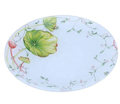 China Sustainable Microwaveable Round Glass Tableware Tempered Glass Dinner Plates Tempered Glass Dish Plates for sale