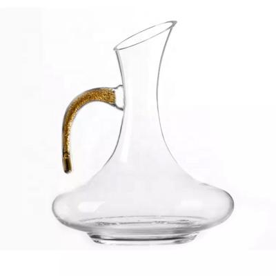 China Lead Free Crystal Glass High Quality Hand Made Gold Rhinestone Diamond Handle Lead Free Crystal Glass Wine Decanters with Rhinestone Diamond Handle for sale