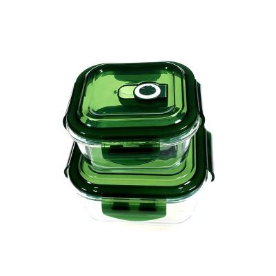 China Sustainable Heat Resistant Glass Lunch Box Borosilicate Glass Containers With Valve Vent Lid for sale